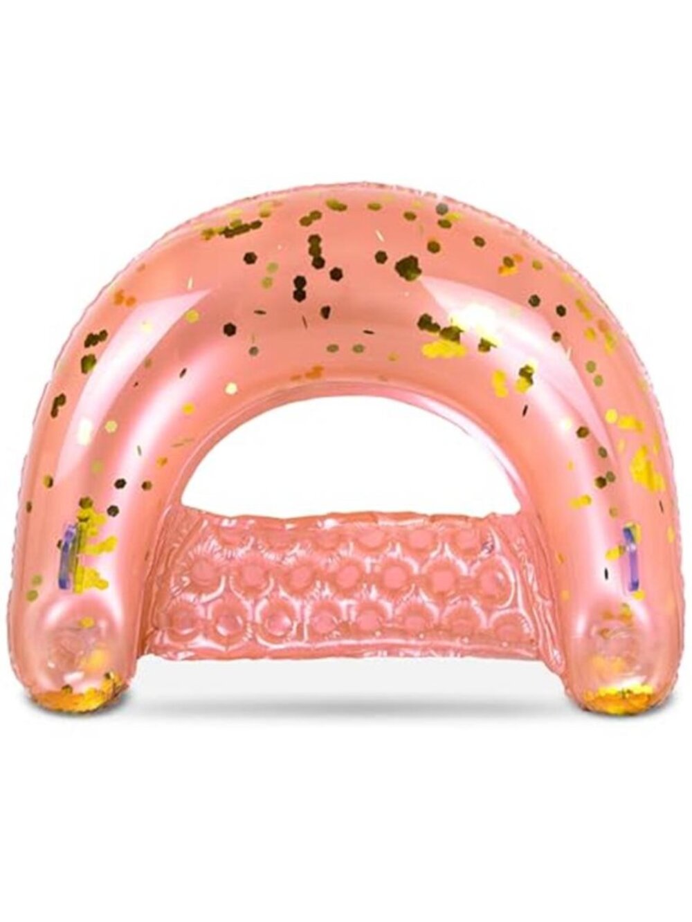 Rose Gold Glitter Pool Float Lounge Chair Inflatable Cup Holders Adult Float